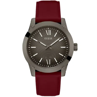 Guess Men's Dress Analog Burgundy Gunmetal Gunmetal Dial Watch In Multi