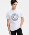 Guess Men's Embroidered Big G Logo T-shirt In White