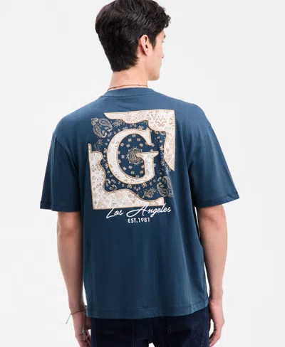 Guess Men's Embroidered Paisley Logo T-shirt In Multi