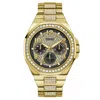 Guess Men's Empire Black Dial Watch In Gold