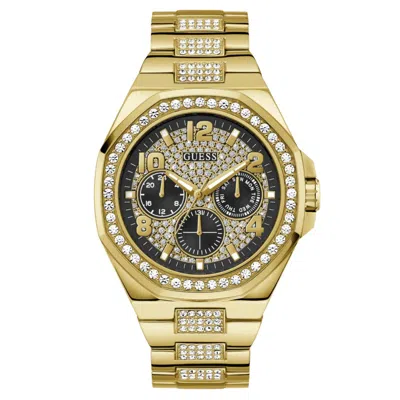 Guess Men's Empire Black Dial Watch In Gold
