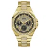 Guess Men's Empire Black Dial Watch In Gold