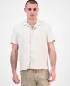 Guess Men's Fletcher Short Sleeve Button-front Camp Shirt In Neutral