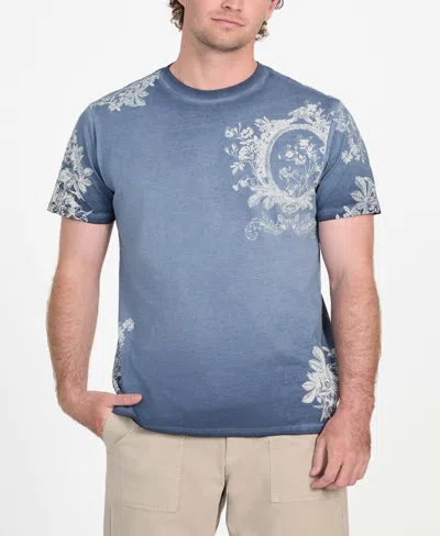 Guess Men's Floral T-shirt In Blue