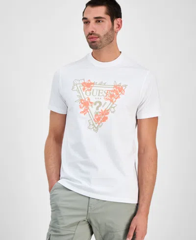 Guess Men's Flower Triangle Short Sleeve Logo Graphic T-shirt