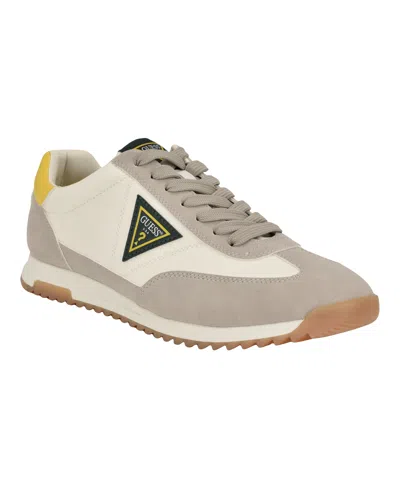 Guess Men's Gobert Lace-up Fashion Jogger Sneakers In Medium Natural,beige