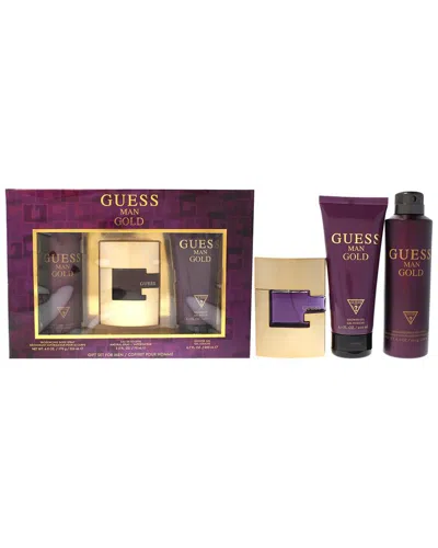 Guess Men's Gold 3pc Gift Set In Transparent