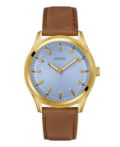 Guess Men's Gold-tone Analog Watch, 44mm In Brown