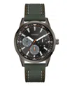 Guess Men's Green Gunmetal Multi-function Watch, 44mm In Green