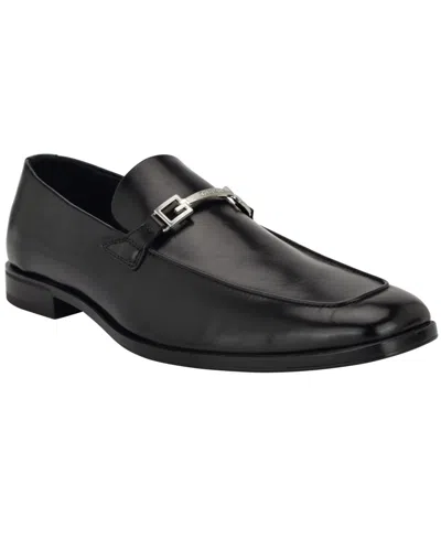 Guess Men's Hacket Square Toe Slip On Dress Loafers In Black