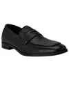 Guess Men's Hacon Woven Texture Square Toe Dress Loafers In Black