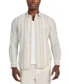 Guess Men's Harkin Relaxed-fit Stripe Button-down Shirt In Pearl White Multi