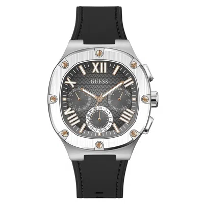 Guess Men's Headline Grey Dial Watch In Black