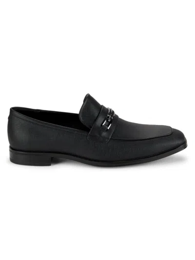 Guess Men's Colorez Branded Moc Toe Slip On Loafers In Black
