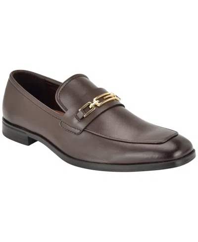 Guess Men's Hendo Square Toe Slip On Dress Loafers In Brown