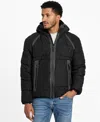 Guess Men's Hooded Ripstop Puffer Jacket In Multi