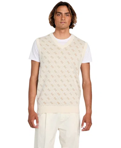 Guess Men's Horace Quattro G Logo Jacquard Sweater In Neutral