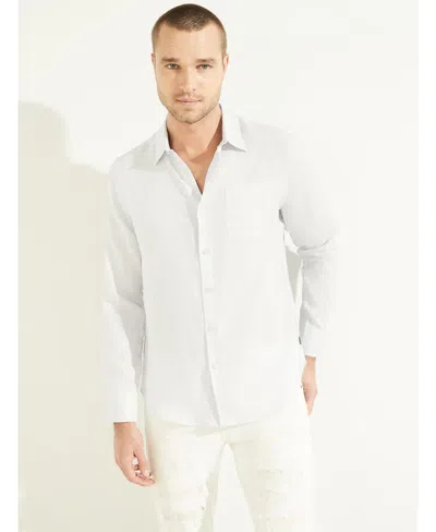 Guess Men's Island Linen Shirt In Pure White