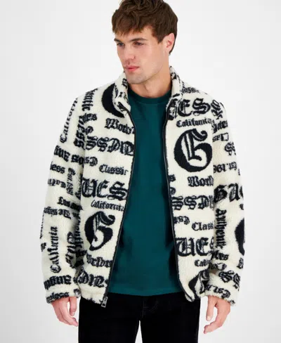 Guess Men's Jacquard Sherpa Jacket In Gothic Jacquard