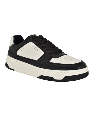 Guess Men's Javyn Lace Up Fashion Jogger Sneakers In Black,cream