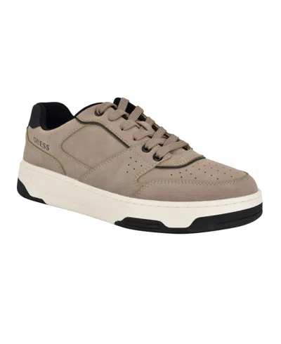 Guess Men's Jeril Casual Lace Up Fashion Sneakers In Taupe,black