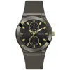 Guess Men's Multi-function Black Silicone Watch 46mm In Black