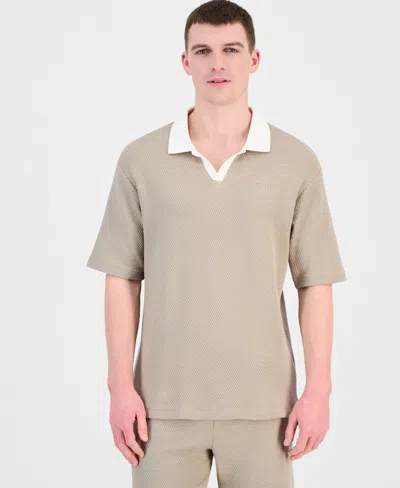 Guess Men's Jhonny Collar Polo Shirt In Brown