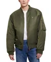 Guess Men's John Bomber Jacket With Removable Hooded Inset In Olive Morning Multi