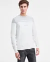 Guess Men's Kantu Two-tone Crewneck Logo Sweater In White