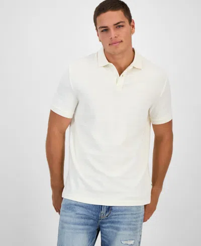 Guess Men's Knit Polo Shirt In White