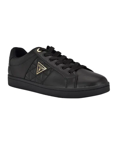 Guess Men's Larvin Quilt Detailed Casual Sneakers In Black