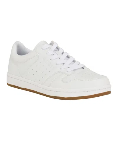 Guess Men's Lensa Low Top Lace-up Court Sneakers In White