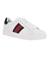 Guess Men's Letoro Low Top Lace Up Casual Sneakers In White,denim,red