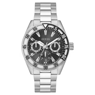 Guess Men's Letterman Black Dial Watch In Metallic
