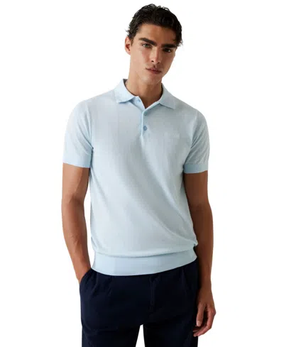 Guess Men's Lex-knit Spread Collar Polo Shirt In Blue