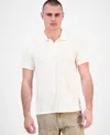 Guess Men's Logan Short Sleeve Knit Polo Shirt In White