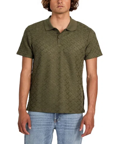 Guess Men's Logan Short Sleeve Knit Polo Shirt In Green