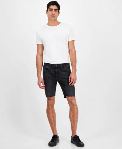 Guess Men's Logan Slim Fit Denim Raw Edge 9" Shorts In Blackwell