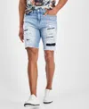 Guess Men's Logan Slim-fit Destroyed Denim Shorts In Alchemy Blue