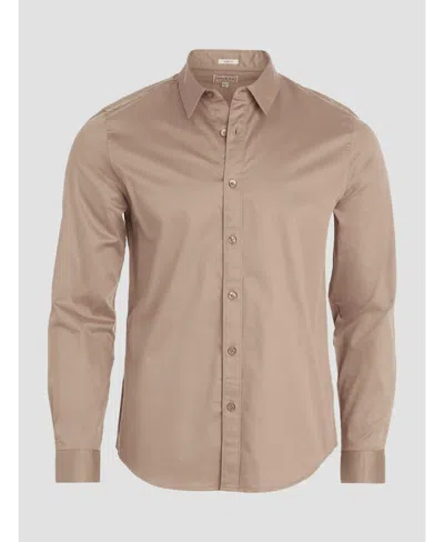 Guess Men's Luxe Stretch Long Sleeves Shirt In Champagne