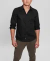 Guess Men's Luxe Stretch Long Sleeves Shirt In Jet Black