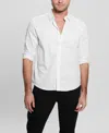 Guess Men's Luxe Stretch Long Sleeves Shirt In Pure White