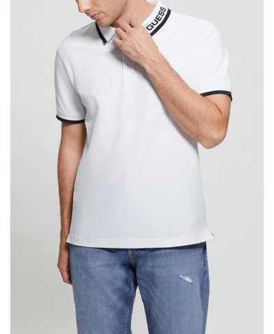 Guess Men's Lyle Short-sleeve Polo Shirt In Pure White