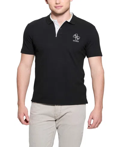 Guess Men's Lyle Slim-fit Short Sleeve Polo Shirt In Black