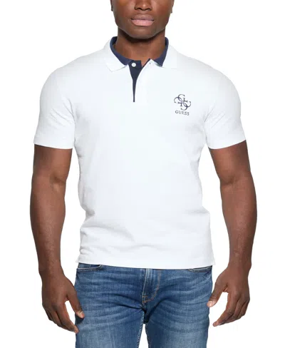 Guess Men's Lyle Slim-fit Short Sleeve Polo Shirt In White