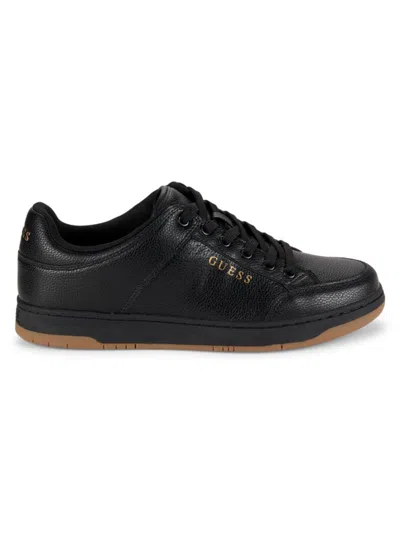 Guess Men's M-tempo Logo Textured Sneakers In Black