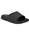 Guess Men's Magaria Branded Elevated Pool Slides In Dark Gray Logo Multi