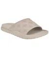 Guess Men's Magaria Branded Elevated Pool Slides In Light Gray