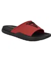 Guess Men's Marith Branded Elevated Pool Slides In Red,black