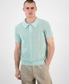 Guess Men's Mesh Stripe Elija Polo Shirt In Green